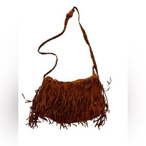 NEW Tassel Fringe Crossbody Bag Purse Brown Hippie Boho